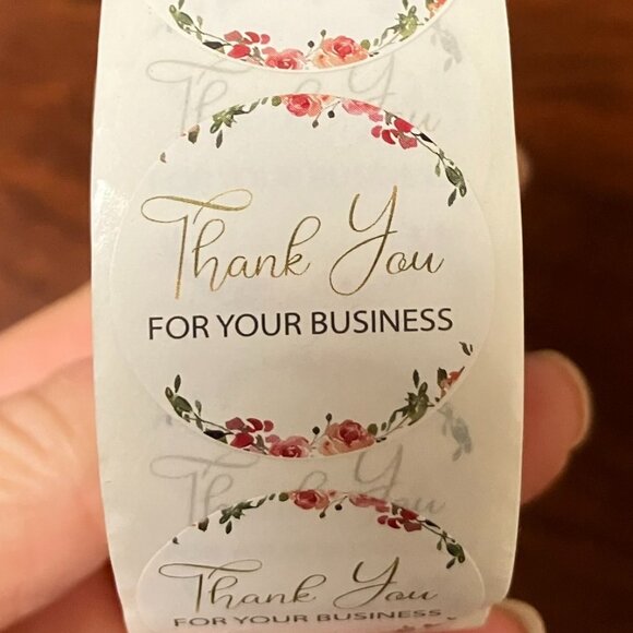 THREE Brand NEW Rolls total of 1,500 Self Adhesive Stickers Thank you - Picture 6 of 7